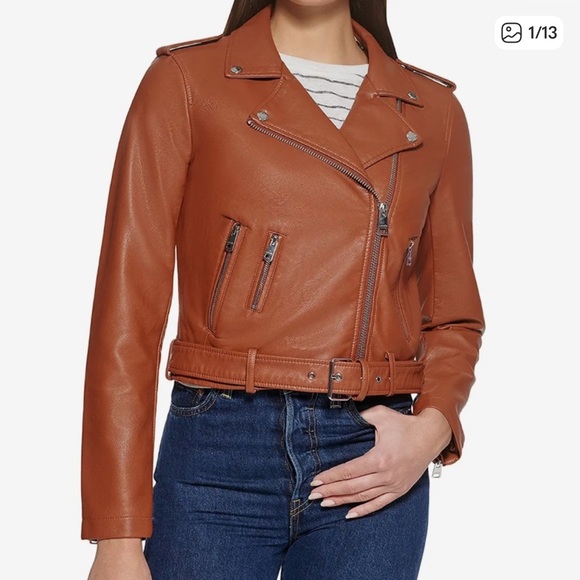 Levi's faux leather jacket in camel size M - Picture 1 of 8